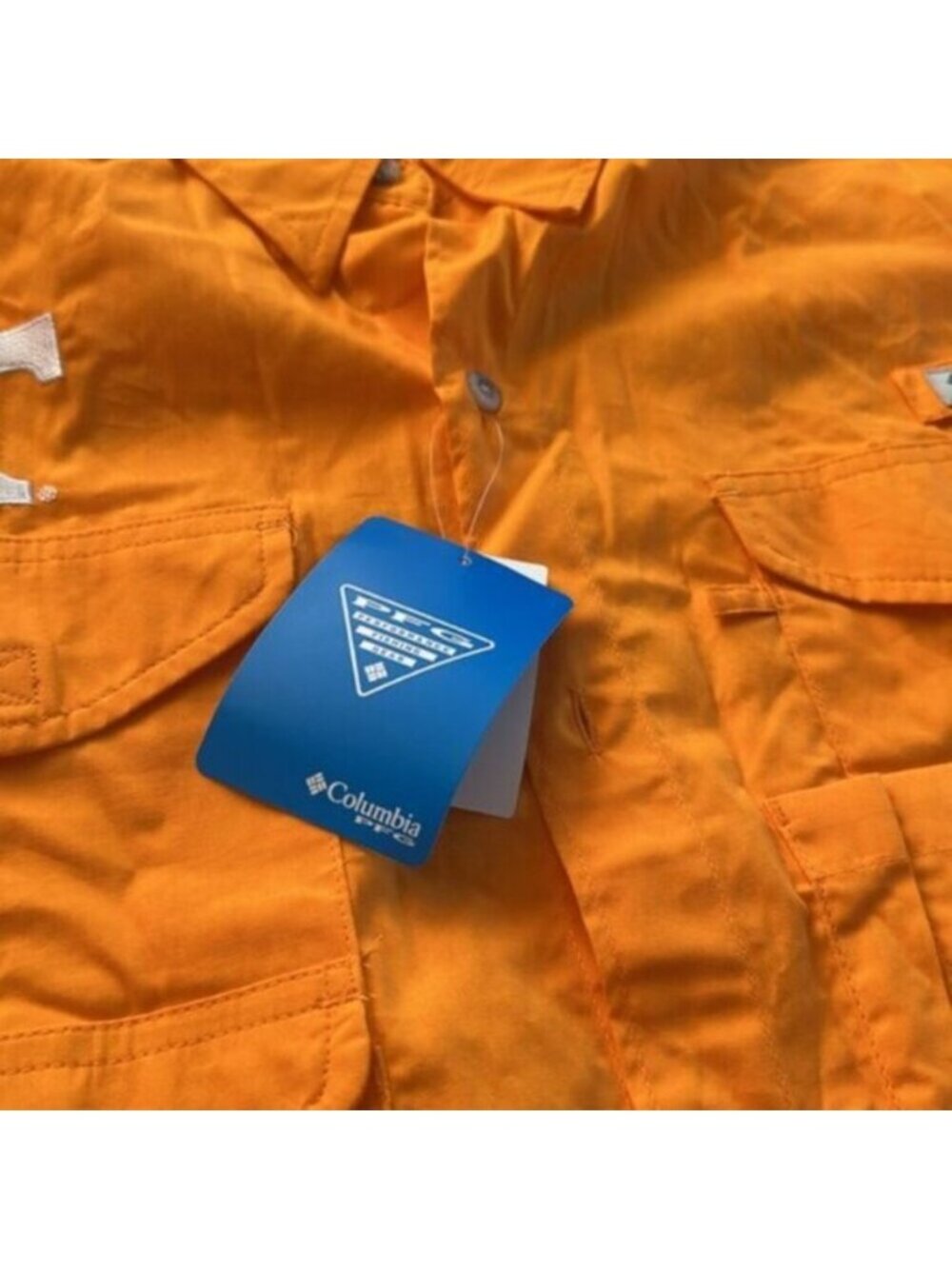 NWT Columbia Men's Orange Tennessee Bonehead Button Up Shirt Size Medium - Picture 6 of 9